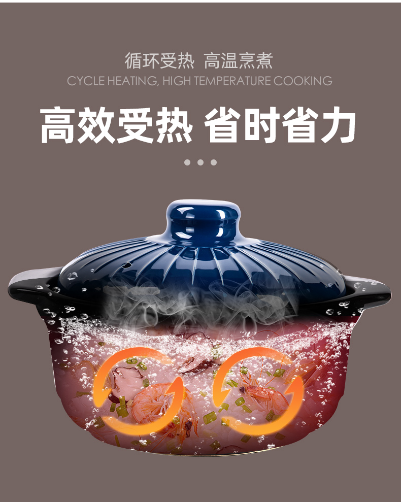 【交个朋友专享】康舒砂锅耐高温炖锅煮粥煲汤明火陶瓷浮雕沙锅