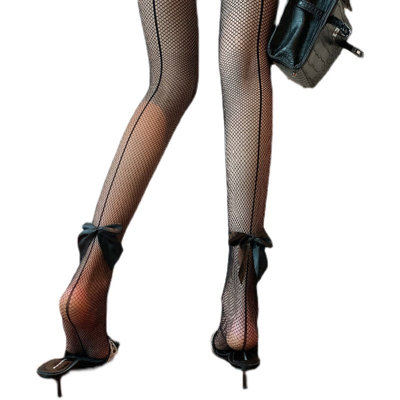 白丝袜女秋冬薄款蝴蝶结渔网袜镂空连裤内搭裤袜性感黑丝ins潮袜,淘宝优惠券,粉丝福利购,淘宝优惠卷