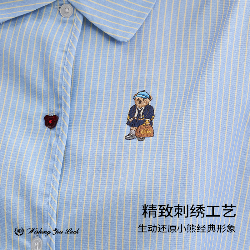 TeenieWeenie小熊睡衣女2025新款夏季纯棉短袖短裤休闲家居服套装