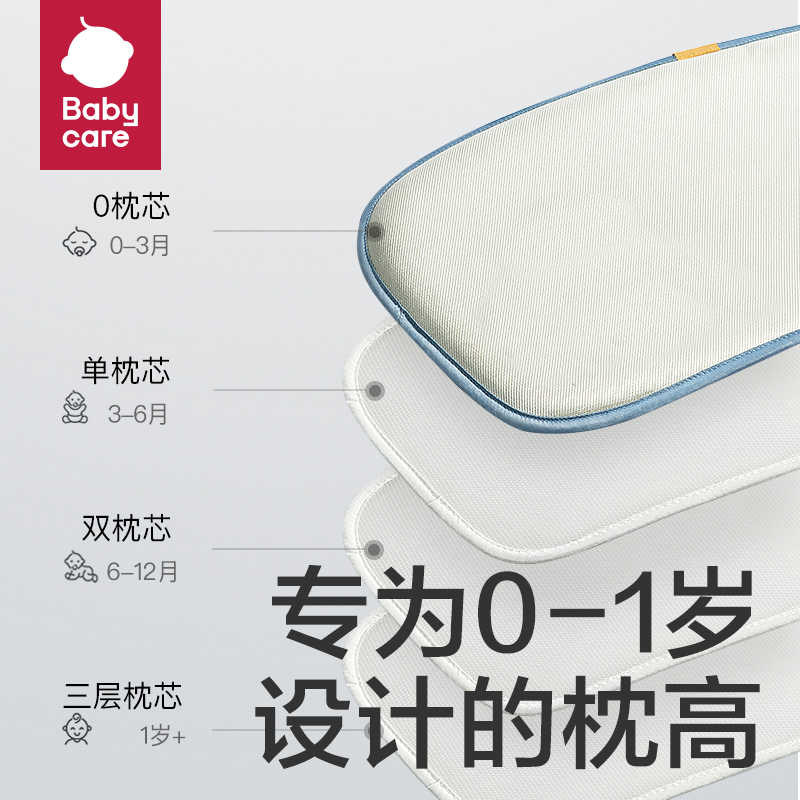babycare婴儿儿童新生儿宝宝枕头护脊分阶冰丝枕头透气排湿
