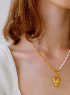 ITONOHANA金色爱心项链