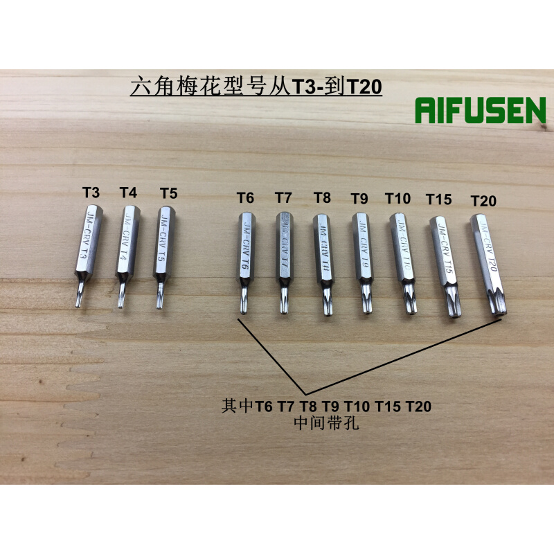 T2T3T4T5T6T7T8T9T10T15T20T25花键内六角扳手六角梅花螺丝刀套装-图1