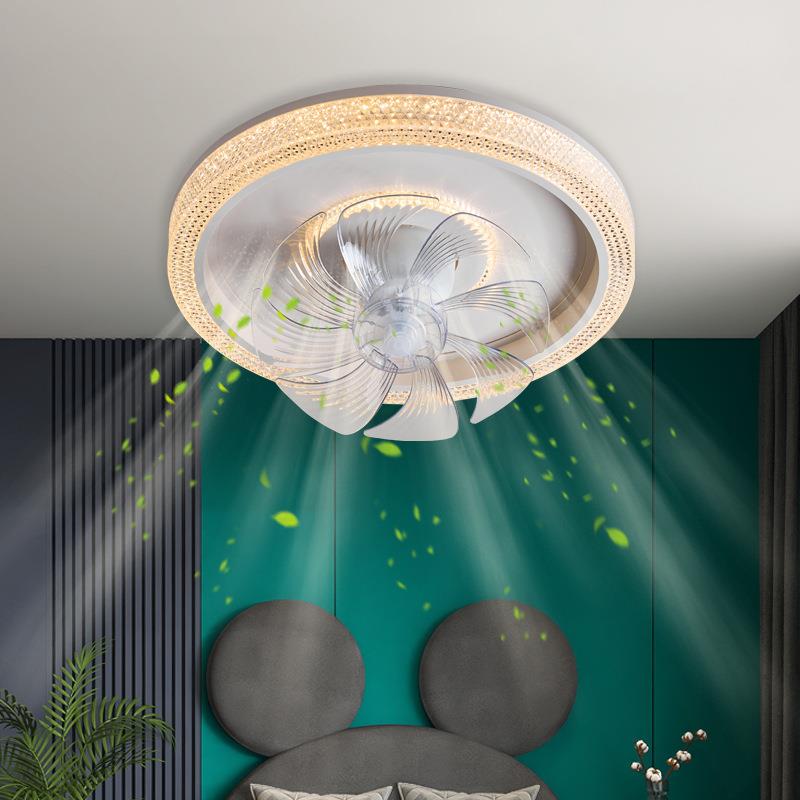 餐厅灯卧室吸顶灯儿童房间灯大风力摇头电扇一体灯具风扇灯家用 - 图1