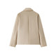 Soft and warm short cotton jacket with shirt collar and double patch pockets