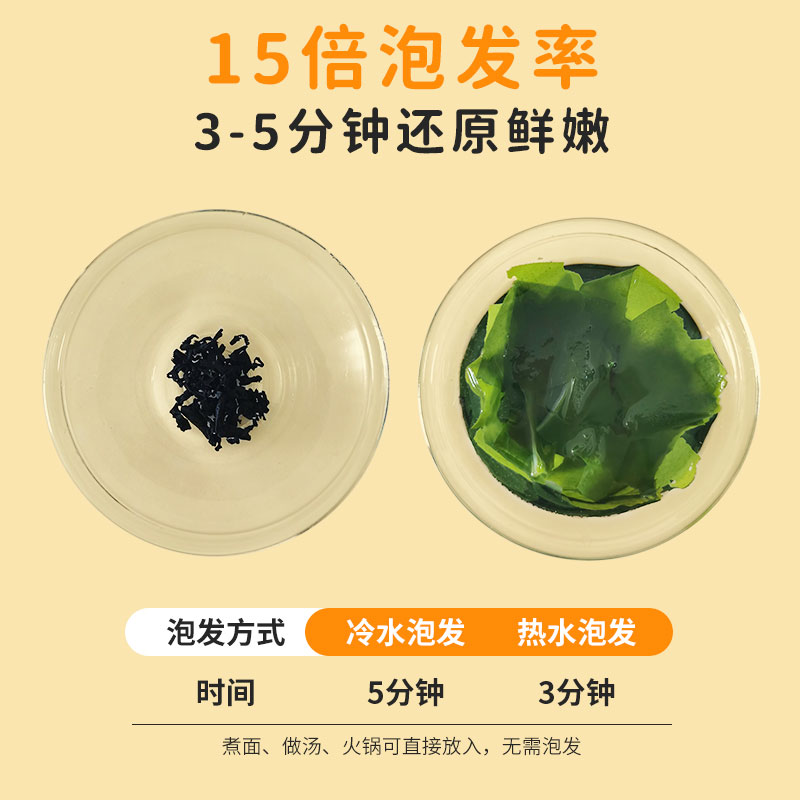 韩小欠宝宝裙带菜干货特干燥旗舰店级裙带菜无沙免洗海带苗55g/罐 - 图0