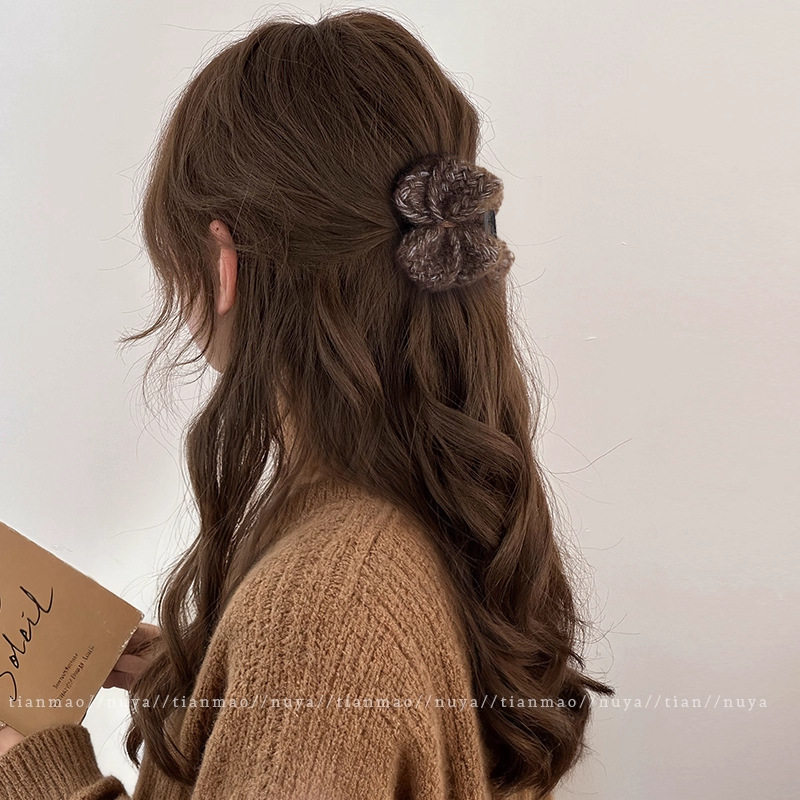 2025秋冬新款美拉德色系小抓夹公主头蝴蝶结侧边发夹碎发刘海夹子,淘宝优惠券,粉丝福利购,淘宝优惠卷