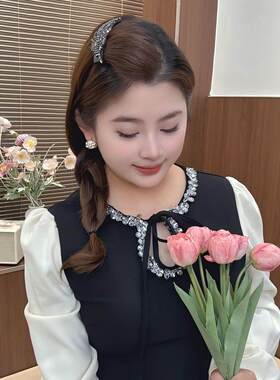 轻奢麦穗水钻倒插梳发夹发梳女