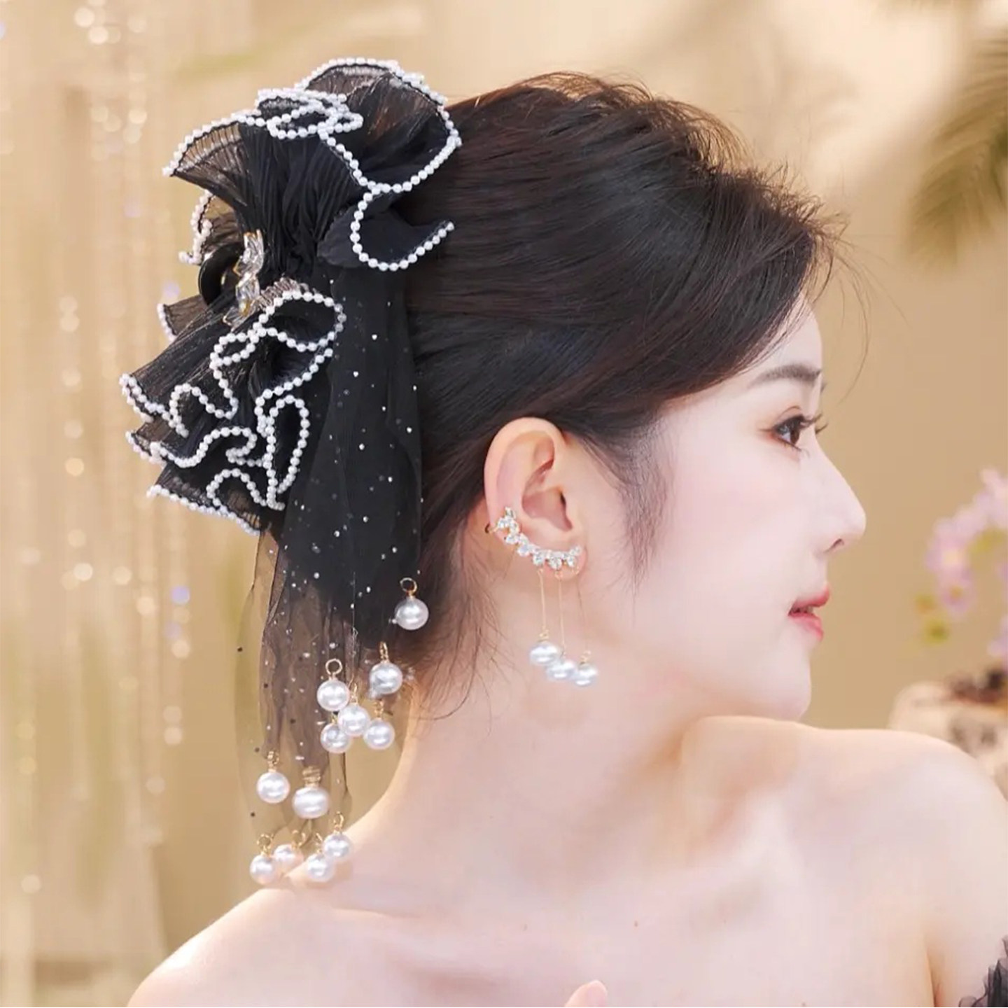 气质高级感蕾丝蝴蝶结抓夹头饰2025新款高端饱满后脑勺头发发夹女,淘宝优惠券,粉丝福利购,淘宝优惠卷