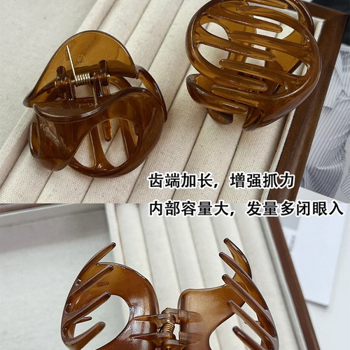 小号巨能爪~异形抓夹女2025新款发夹后脑勺发量少盘发鲨鱼夹头饰 - 图3