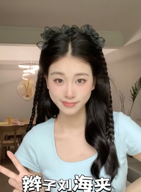 法式气质精灵耳蝴蝶结抓夹头饰