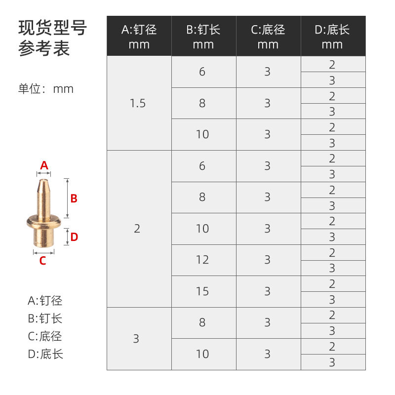电脑花样机模板定位铜钉电脑车服装模板耗材挂钉鞋面车缝定位挂钉