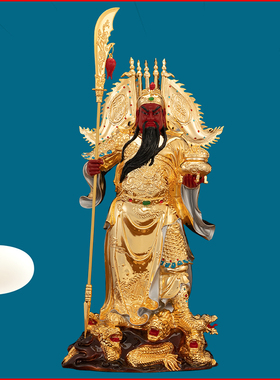 纯铜站龙关羽关圣帝君关二爷摆件