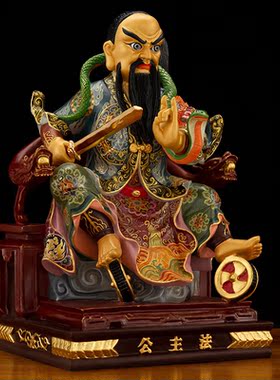 闾山法主公张圣君神像摆件彩绘重