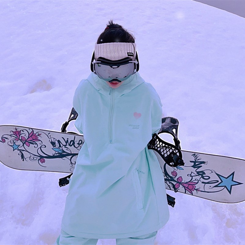 新款韩国冬季户外 单双板滑雪服女套装 加厚保暖防风防水 滑雪衣
