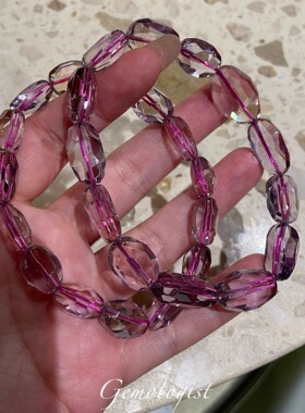 巴西紫水晶刻面 紫黄晶手串｜气质挂～ 天然水晶礼物女小众扁珠