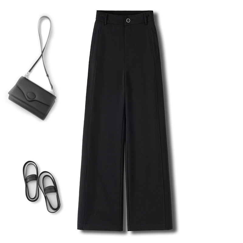 九分窄版阔腿西装裤女夏季2025新款高腰显瘦高级感垂感休闲直筒裤,淘宝优惠券,粉丝福利购,淘宝优惠卷