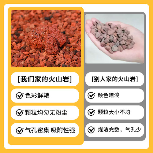 天然红火山石多肉颗粒土水草泥兰花植料铺面石鱼缸底砂滤材火山岩 - 图0