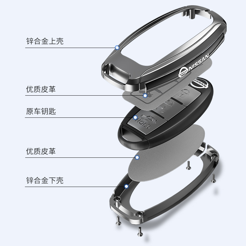 适用东风日产轩逸钥匙套24款尼桑逍客天籁奇骏骐达劲客楼兰车扣壳 - 图1