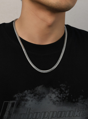 压花古巴项链潮流百搭高级感配饰简约小众锁骨链男女款