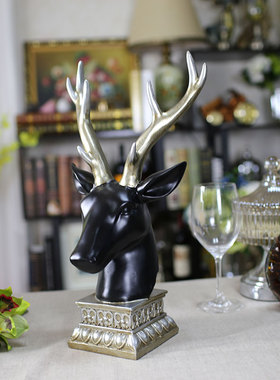 高档鹿头摆件欧式客厅玄关