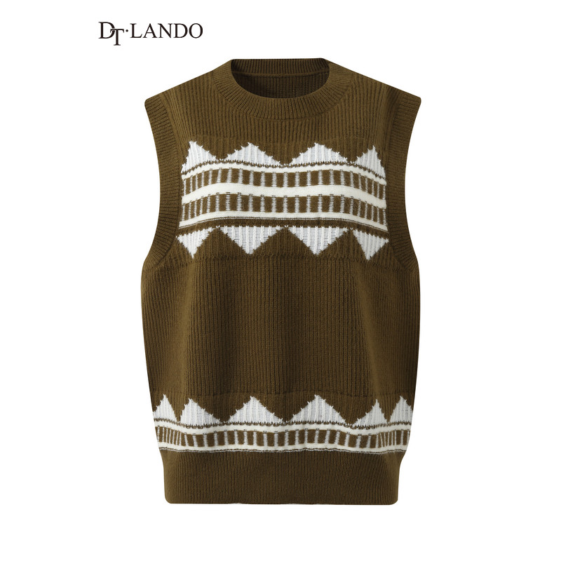 DTLANDO品牌春季款针织马甲女装设计感通勤百搭保暖叠穿毛衣马夹,淘宝优惠券,粉丝福利购,淘宝优惠卷