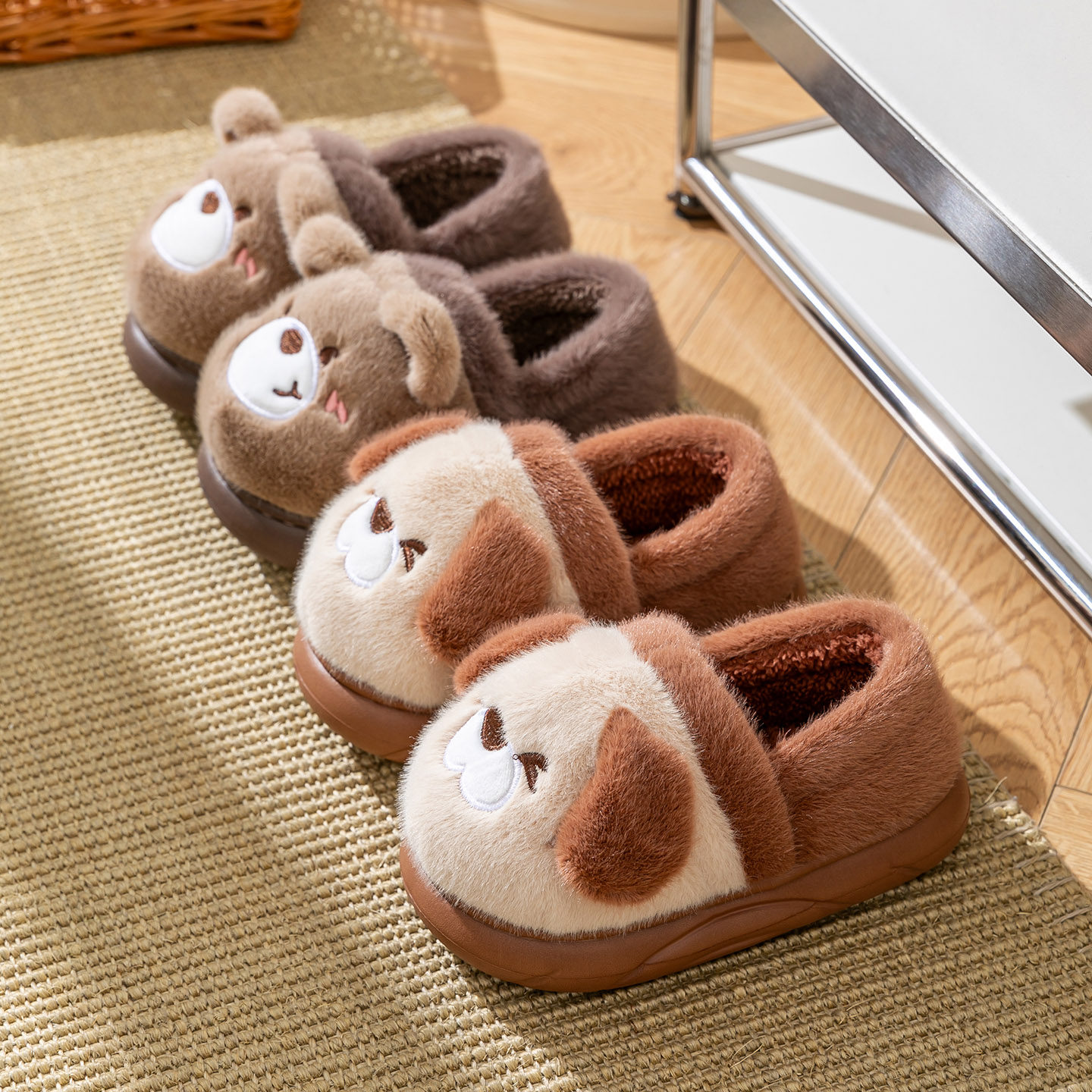 小熊儿童棉拖鞋男童冬季包跟宝宝室内家居防滑保暖毛绒小男孩棉鞋,淘宝优惠券,粉丝福利购,淘宝优惠卷