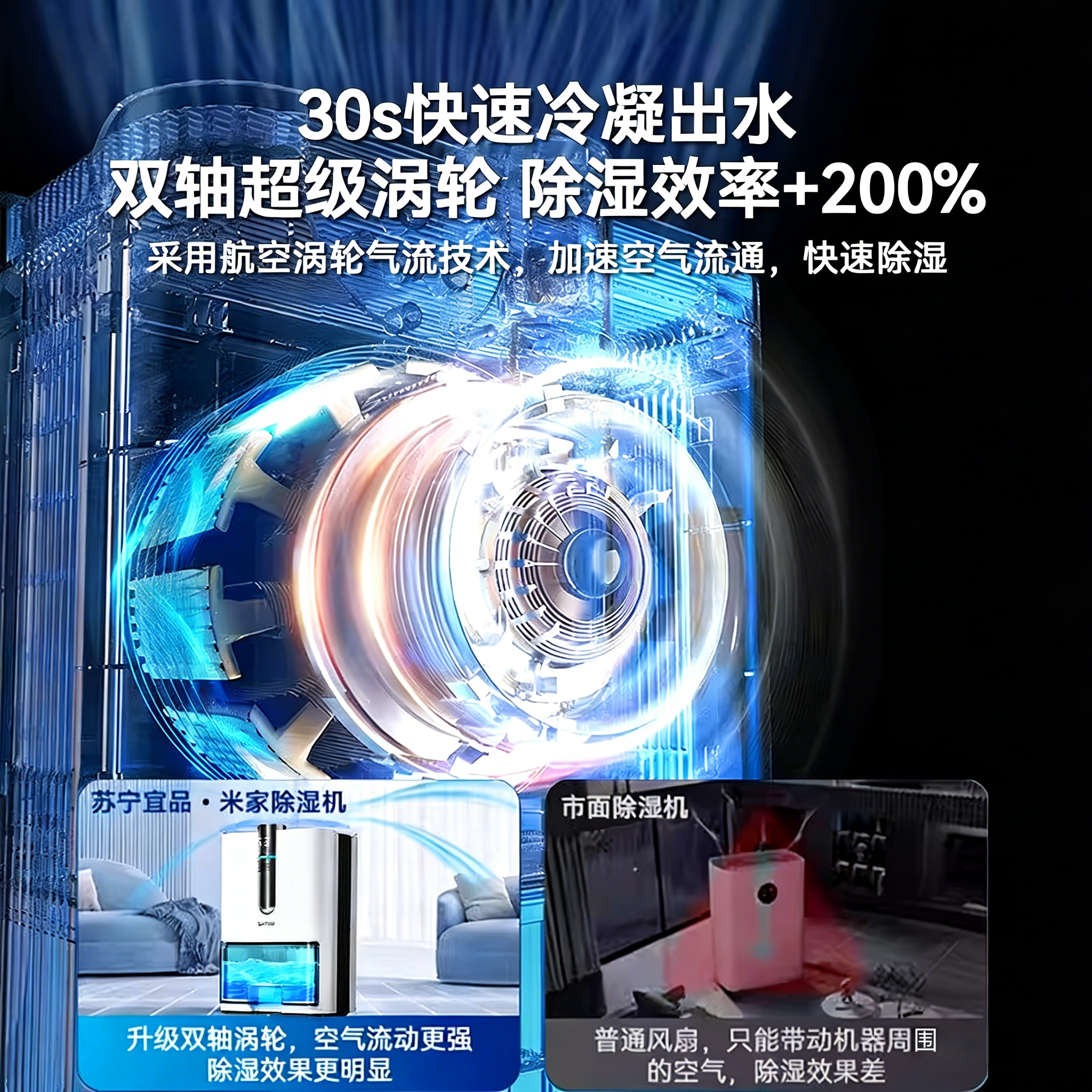 苏宁宜品除湿机家用卧室小型静音抽湿机卧室强力防潮干燥吸湿神器