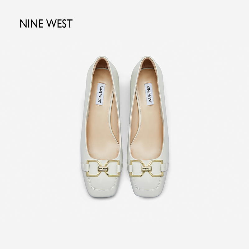 Nine West/玖熙2024年春夏新款单鞋女中跟方头羊皮粗跟女鞋通勤-图3