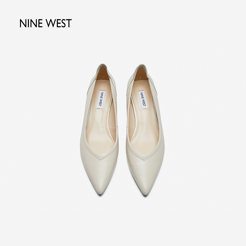 Nine West/玖熙2024年春季新款单鞋女简约通勤小猫跟中跟女鞋气质-图1