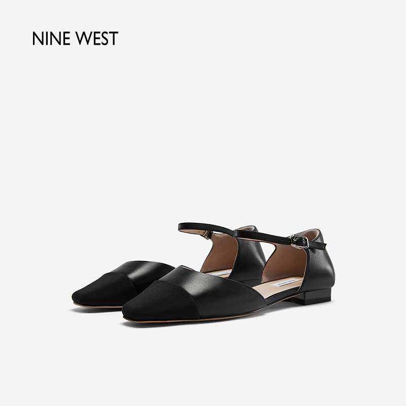 Nine West/玖熙2024年新款夏季包头凉鞋女外穿玛丽珍女鞋平底鞋