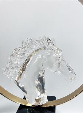 骏马高端透明树脂玄关摆件高级感电视柜样板房客厅软装创意工艺品