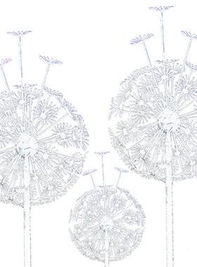 户外草坪铁艺发光蒲公英花朵雕塑不锈钢园林景观美陈装饰品摆件