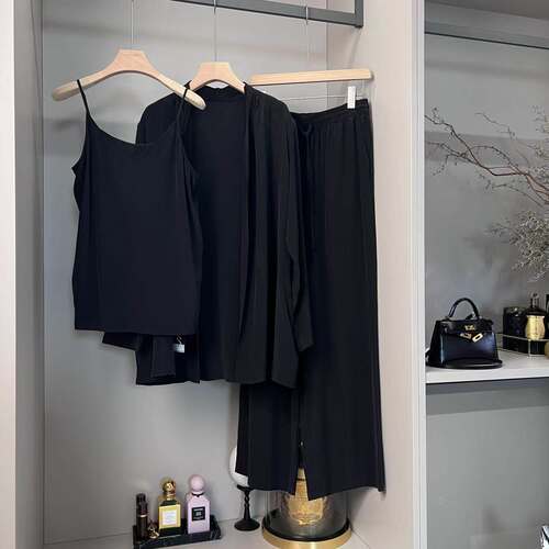 【多多还是多多】百百桑蚕丝休闲家居外穿三件套装4111 - 图0