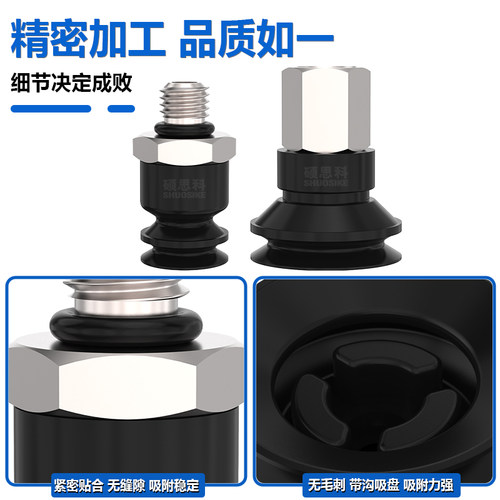 SMC机械手真空吸盘工业ZP3-04B/06B/08B/10B/13B/16B硅胶吸嘴气动 - 图1