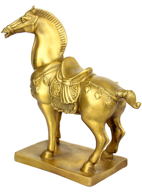 厚德居 铜马摆件马到成功工艺品摆设家居装饰品 铜唐马摆件 铜马