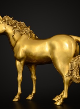 望美铜马摆件纯铜站马摆设马到功成工艺品家居开业礼品装饰品