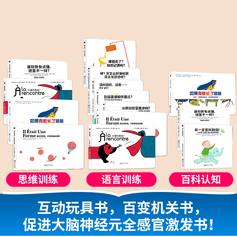 礼物壕书.法国脑力盒子.儿童思维语言潜能激发训练绘本.大脑发展黄金期蒙氏早教纸板书.打开眼界创意百变机关书1-3-6岁宝宝绘本