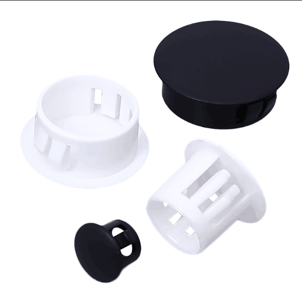 黑/白塑料尼龙堵头扣式塞头闷盖铁板塞尼龙扣式面板塞家具孔装饰 - 图3