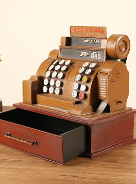 速发复古怀旧超080年代老式器市门厅柜台收银机7模型摆件名宿玄关
