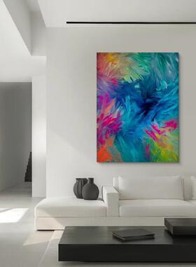 现货Est Art 卧室手绘油画《色彩仙境》玄关抽象艺W术挂画客厅入