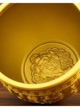 速发纯黄铜缸聚缸盆百福米宝j聚宝盆客厅摆品店铺公司开业工艺件