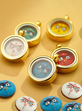 五路财神眼唐卡画盒手工制作手绘