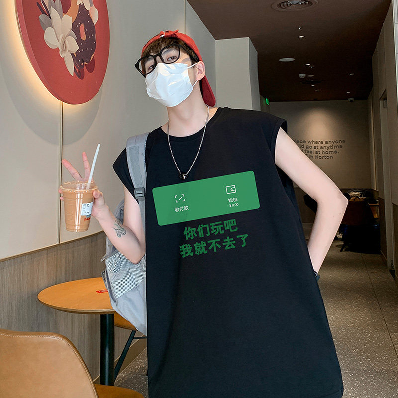 男士背心外穿夏季纯棉无袖t恤美式复古篮球运动坎肩宽松砍袖上衣,淘宝优惠券,粉丝福利购,淘宝优惠卷