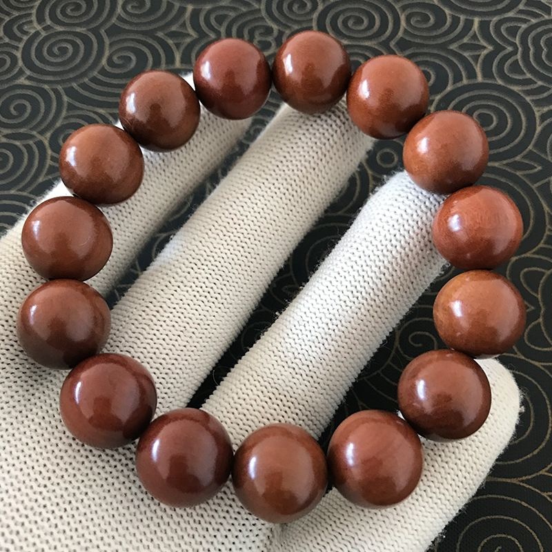 下房老枣木佛珠木手串正圆原木原色文玩老枣木手串男女同款 - 图0