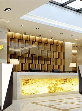 厂家直供黑白双色大理石柱方形会所酒店样板房摆件装饰品落地摆件