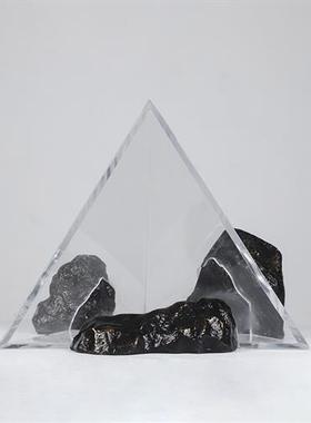 透明树脂玻璃钢结合雕塑假山石头艺术装饰品酒店大堂大型落地摆件