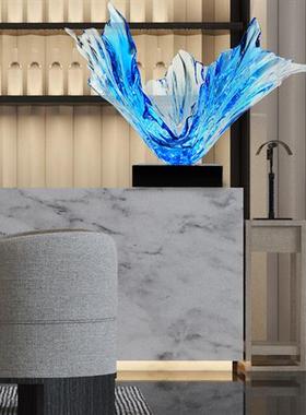 简约现代酒店样板房玄关客厅创意透明树脂雕塑摆件软装艺术品