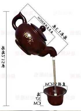 大型流水葫芦雕塑玻璃纤维悬空喷泉天壶悬壶茶壶雕塑户外悬空景观