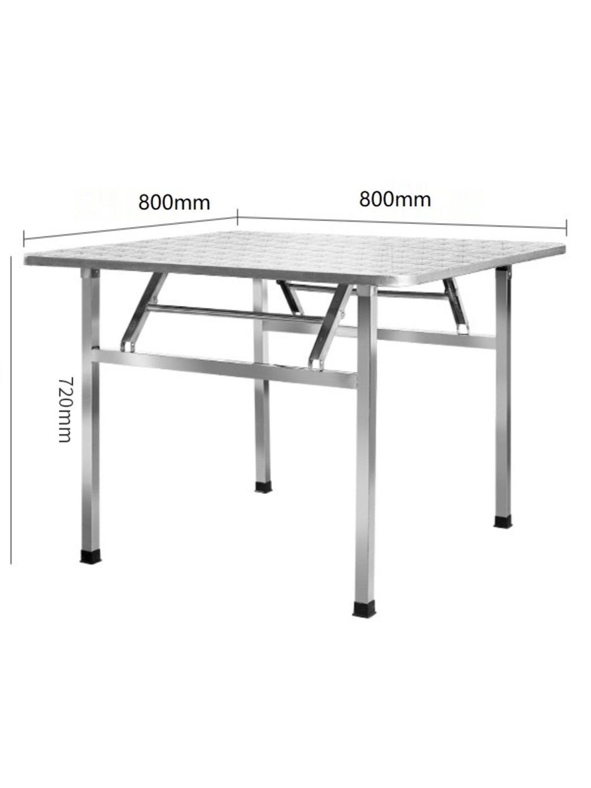 促厂销304不锈钢折叠桌子正方形摆摊家用连体餐桌一体吃饭桌户外 - 图1
