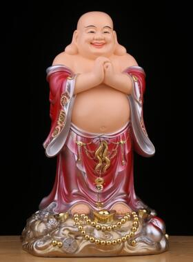 弥勒佛菩萨佛像大肚开心笑佛招财家用客厅办公室店铺供奉树脂摆件
